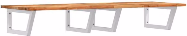 Berkfield Home Wall Mounted Basin Shelf in Brown Acacia Wood and Steel