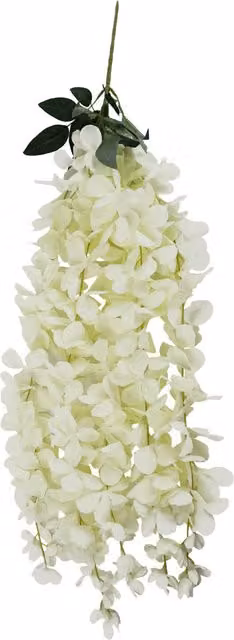 White Artificial Hanging Wisteria Flowers, 80 cm