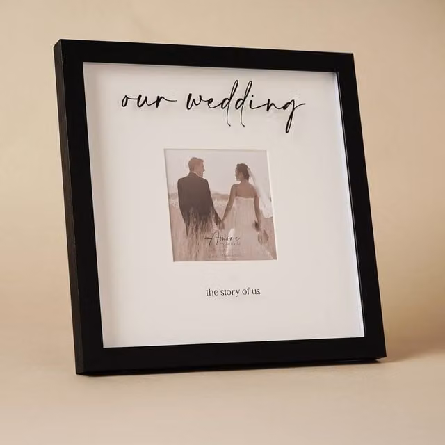 Amore by Juliana Black Square Wooden Wedding Frame, W/H: 10.16 x 10.16 cm – 1
