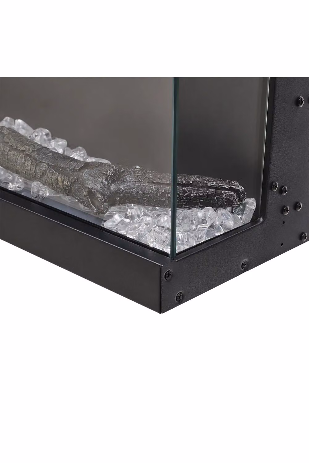 Living and Home 50 Inch 3-Sided Electric Fireplace Heater with LED Flame Effect and Remote Control, Black – 3