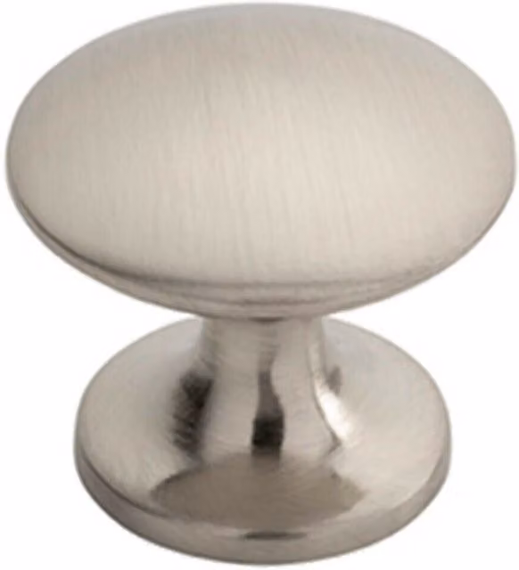 Loops Brushed Nickel Fingertip Cabinet Door Knob, 30mm Diameter, Silver