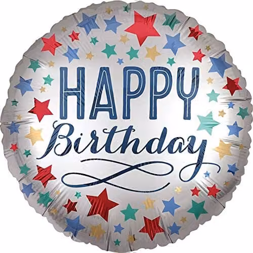 Amscan Silver Birthday Satin Hanging Decoration with Stars and Letters