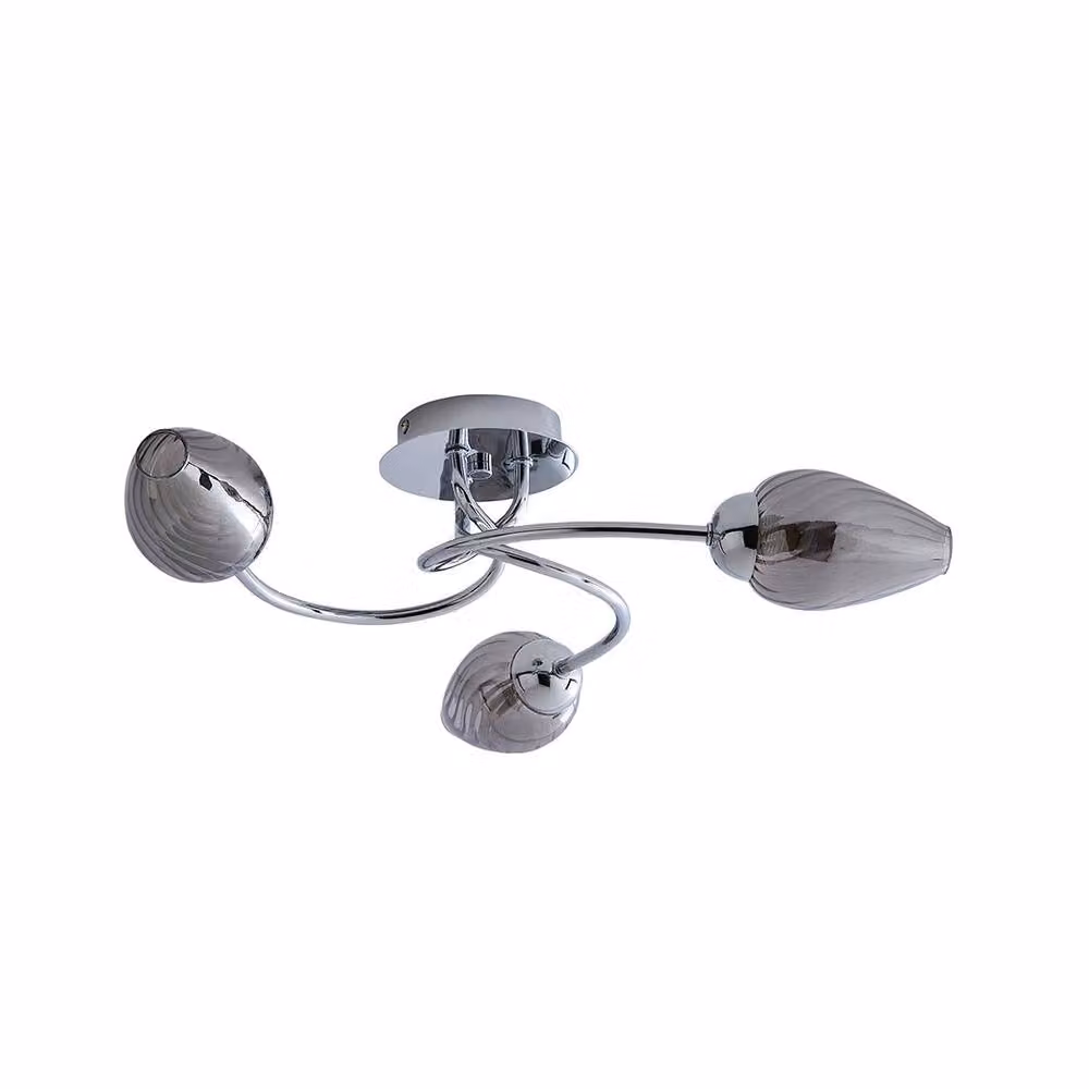 Pagazzi Design Lina 3-Light Chrome Flush Ceiling Light in Silver – 2