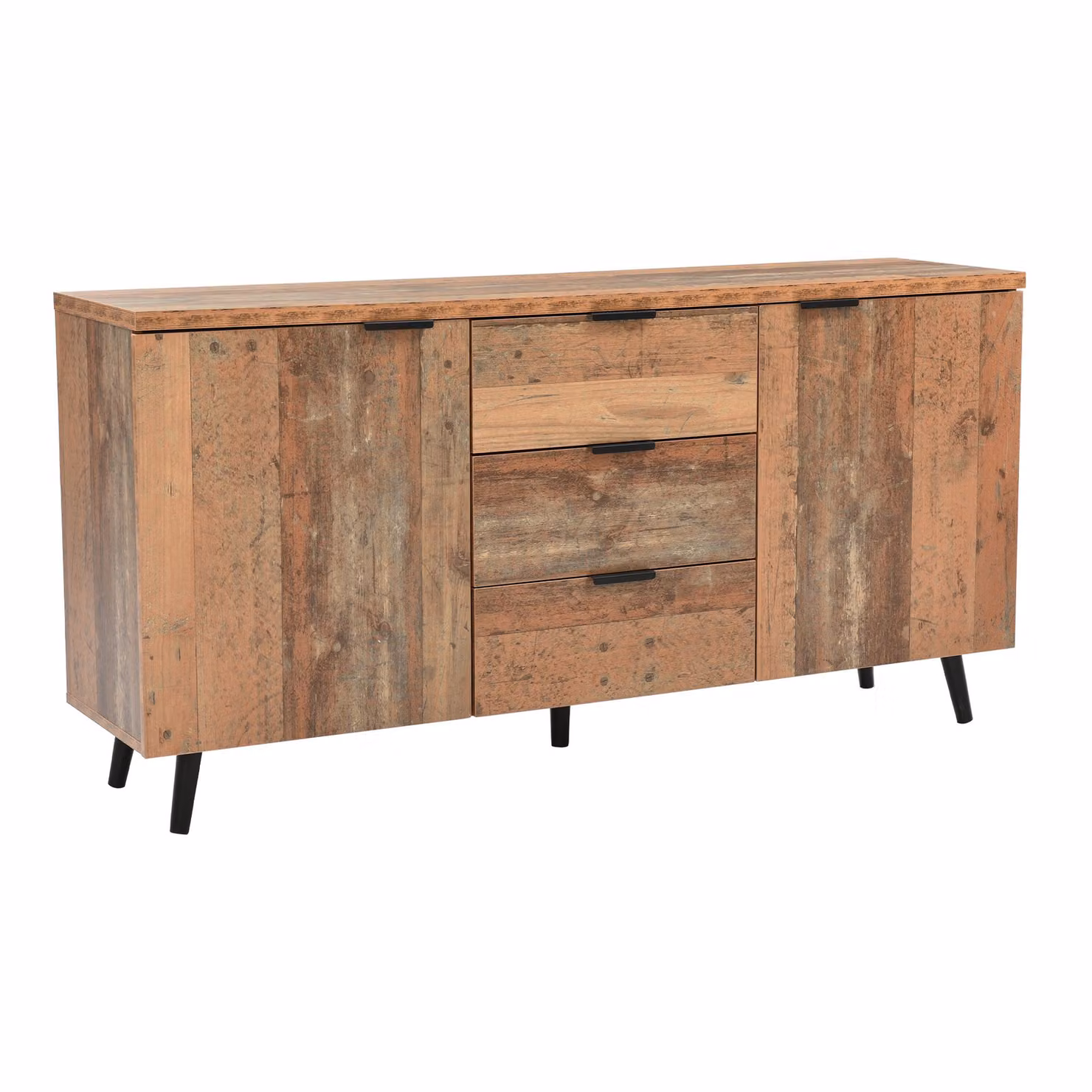 Aosom.UK Vintage Sideboard Cabinet in Brown with Storage Drawers and Adjustable Shelves, W/D/H: 140 x 35 x 70 cm – 2