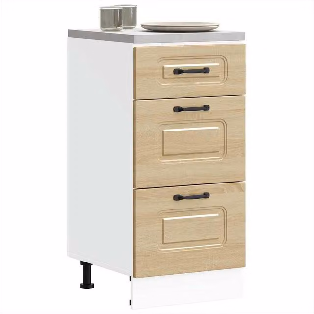 Berkfield Home Kalmar Kitchen Base Cabinet in Sonoma Oak Engineered Wood