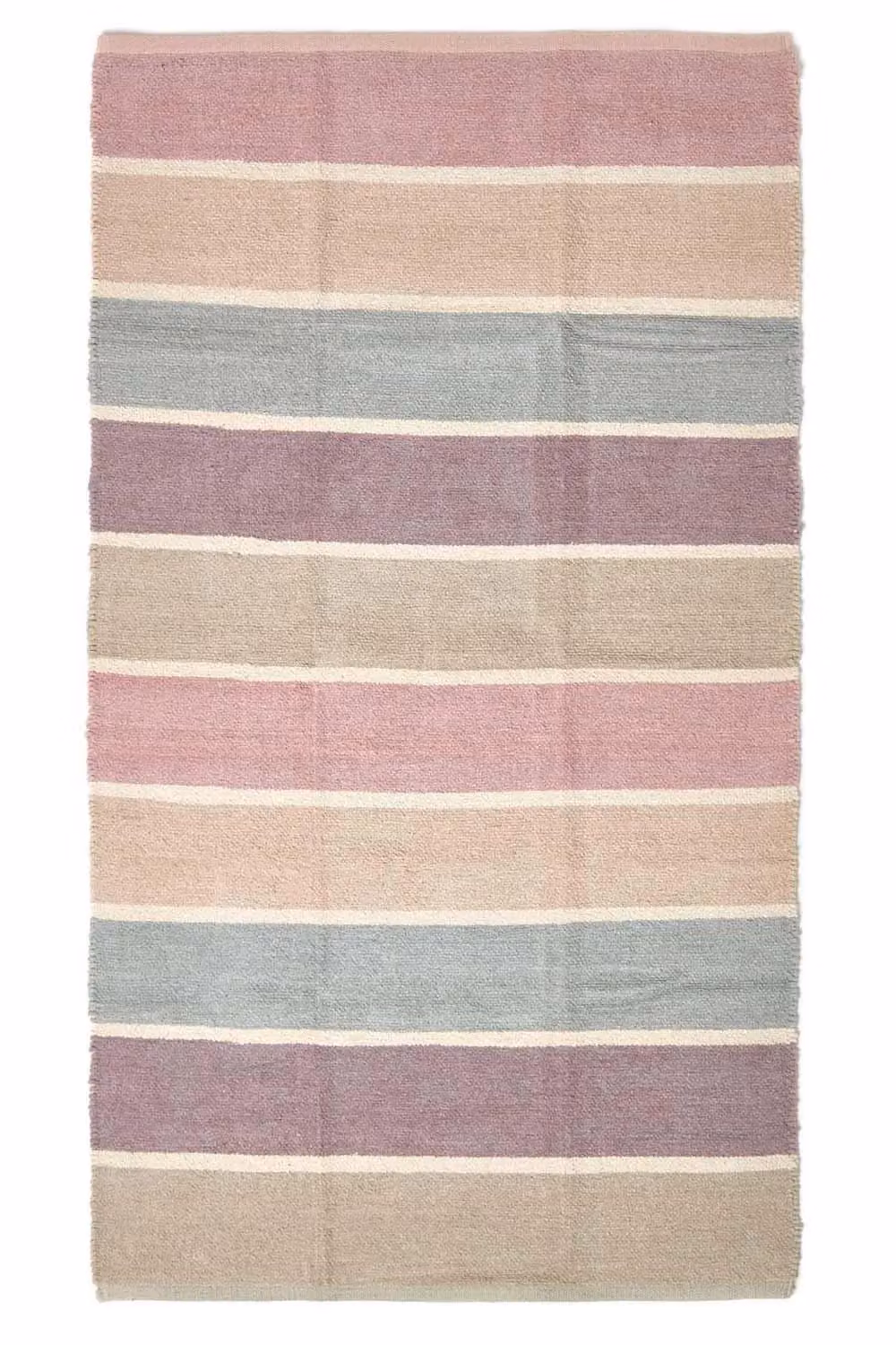 Homescapes Multicolour Striped Cotton Chenille Woven Rug, W: 90 cm, L: 150 cm