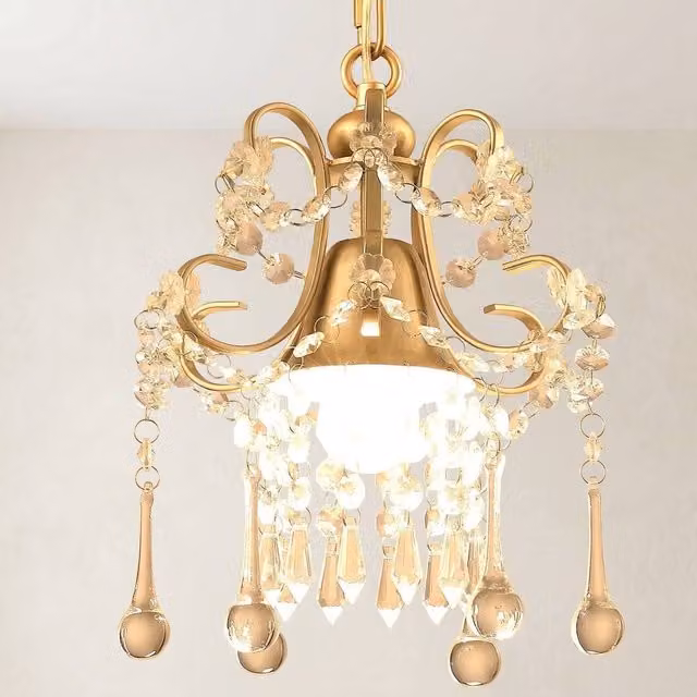 NIVOR Dimmable Crystal Empire Ceiling Chandelier in Gold/Brass