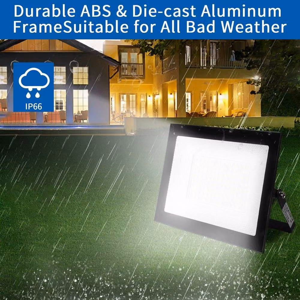 NESTLUNE 200W LED Security Floodlight in Black – 3