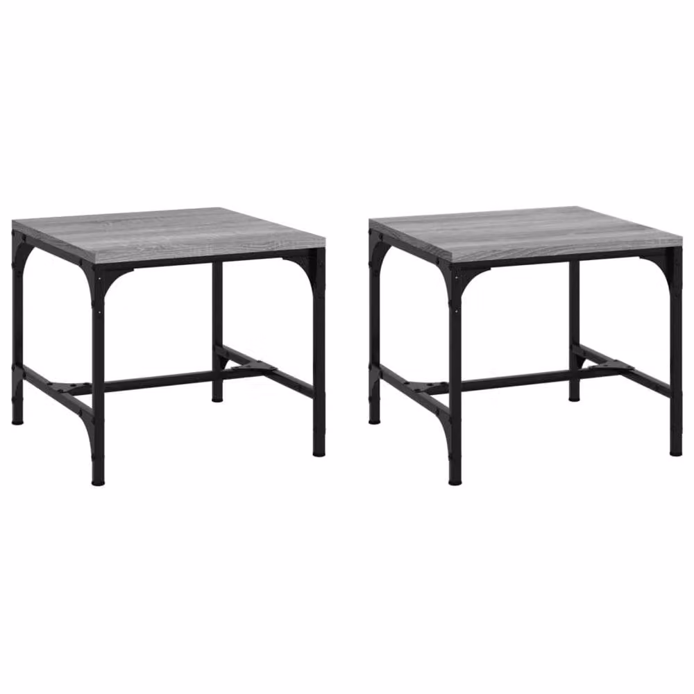 Berkfield Home Set of 2 Grey Sonoma Side Tables, W/D/H: 40 x 40 x 35 cm – 2