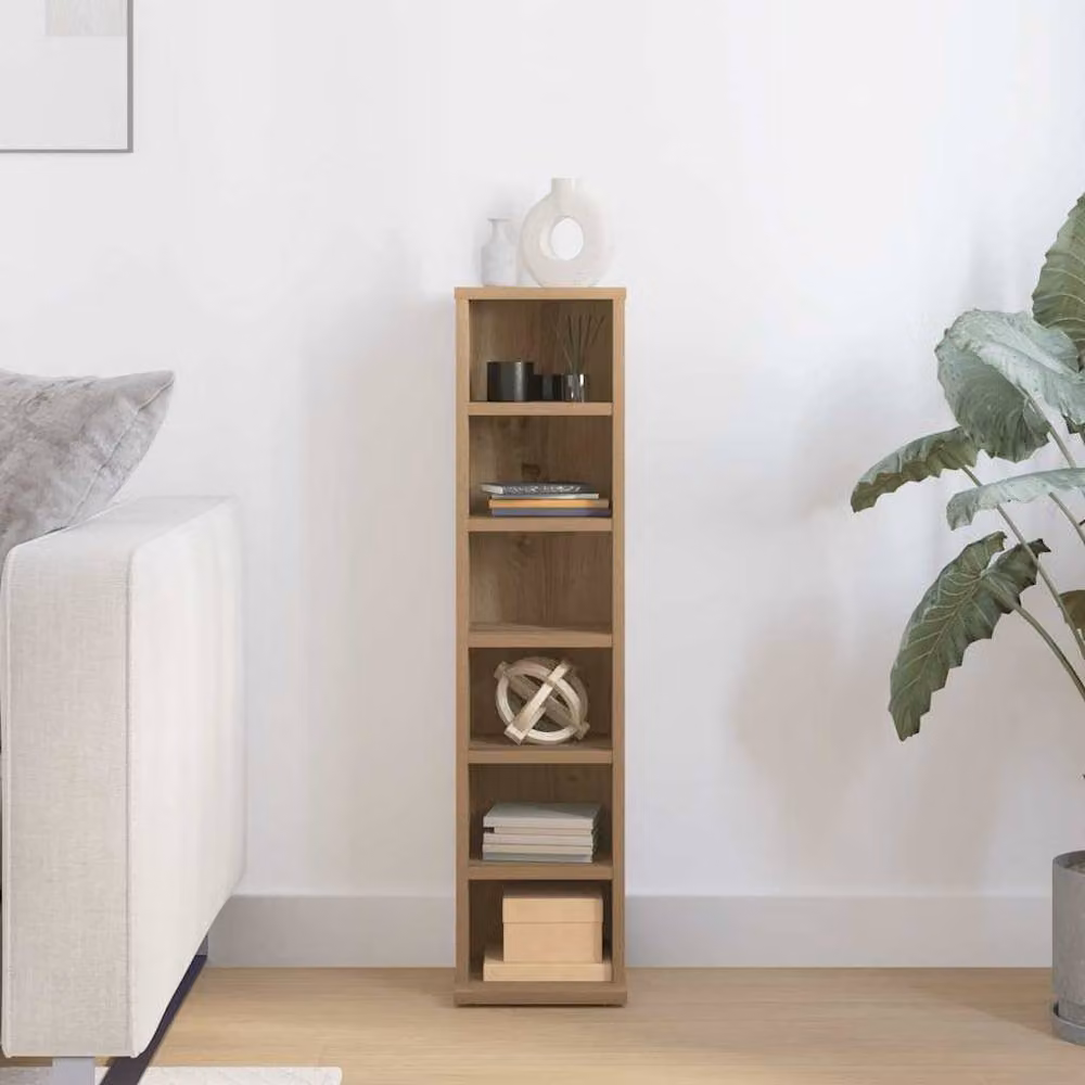 Berkfield Home Artisan Oak CD Cabinet, Brown, W/D/H: 21 x 20 x 88 cm – 2