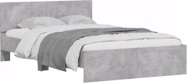 Berkfield Home Durable Small Double Bed Frame with Lift Up Base in Concrete Grey, W/D/H: 120 x 190 cm