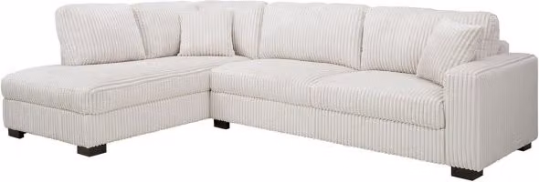 TGC Tracey Cream Cord Fabric Left Hand Corner Sofa