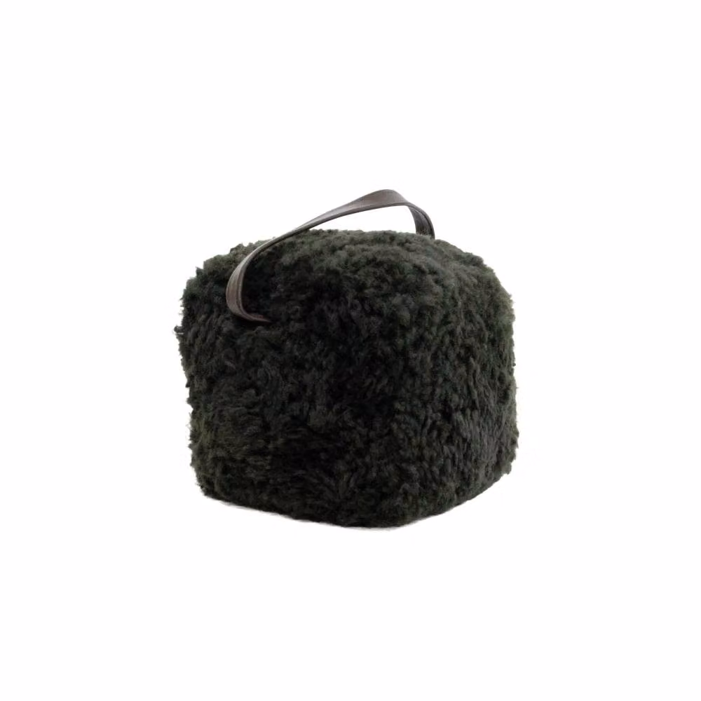 Native Natural Sheepskin Doorstop in Green, Height: 15 cm – 3