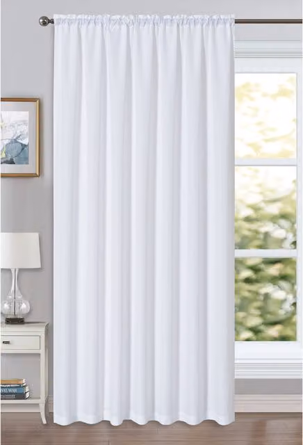 My Home White Transparent Plain Fabric Panel Curtain, W: 150 cm, H: 183 cm