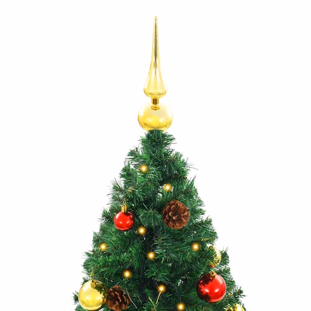 Berkfield Home Pre-lit Artificial Christmas Tree with Baubles, Green, Height: 210 cm – 4