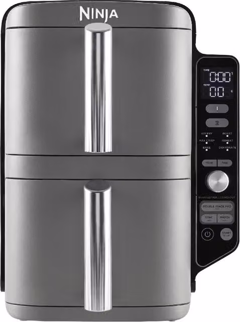Ninja Double Stack XL 2-Drawer Dual Zone Air Fryer, 9.5L, Grey (SL400UK)