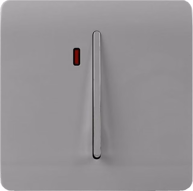Trendi Flush Cooker Switch and Neon Insert in Grey and Chrome
