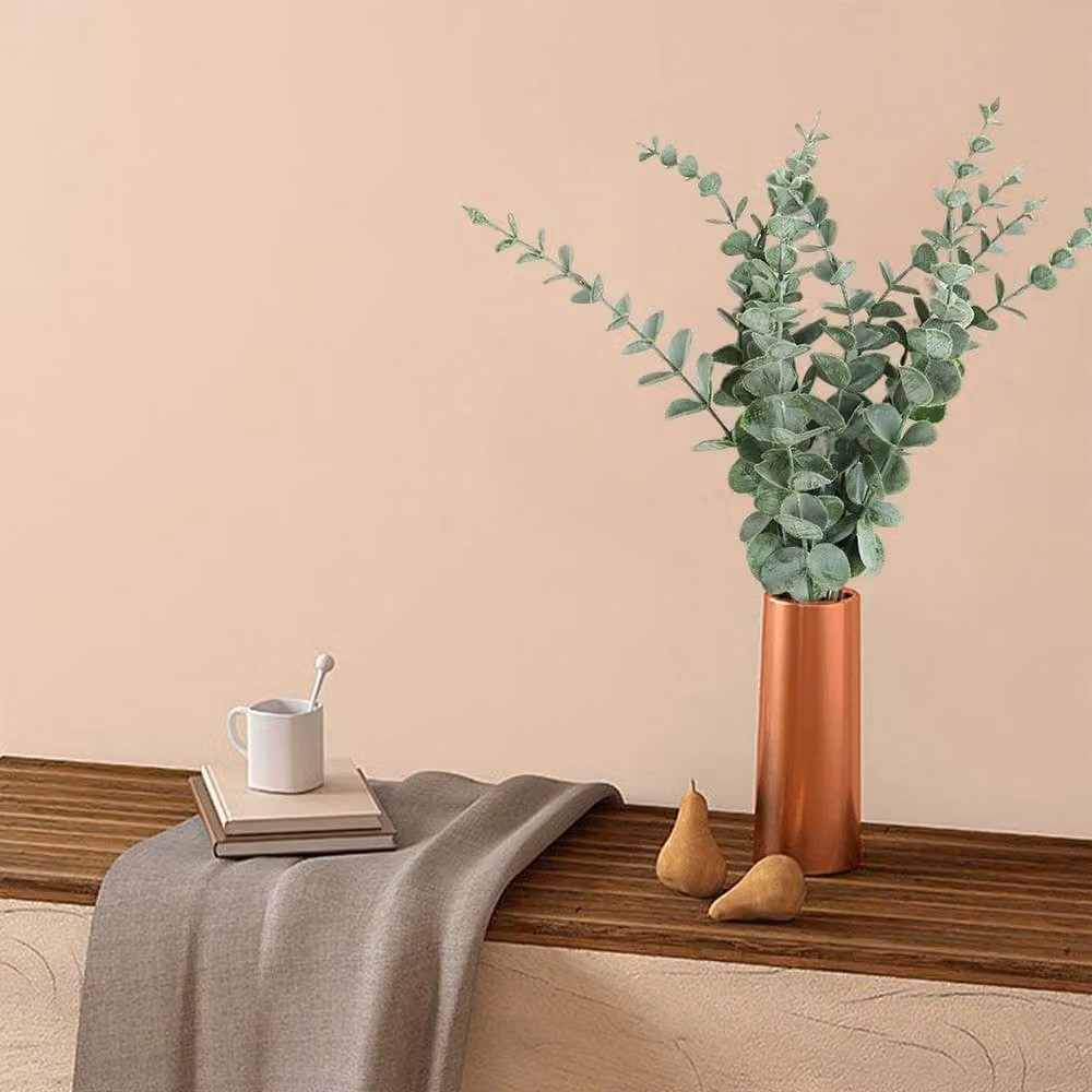 FLAVORA 100pcs Artificial Green Eucalyptus Leaf Flowers, W/H: 100 x 15 cm – 2