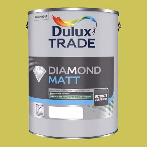Dulux Trade Diamond Matt Water Based Paint in Luscious Lime Green, 5l