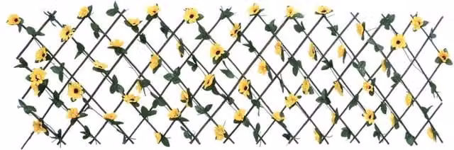 Berkfield Home Realistic Artificial Ivy Trellis Expandable Hedge in Yellow