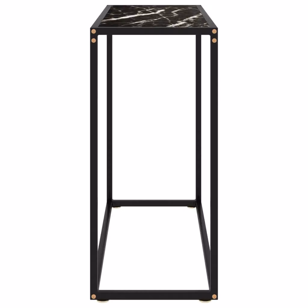 Berkfield Home Modern Black Console Table with Tempered Glass, W/D/H: 80 x 35 x 75 cm – 3