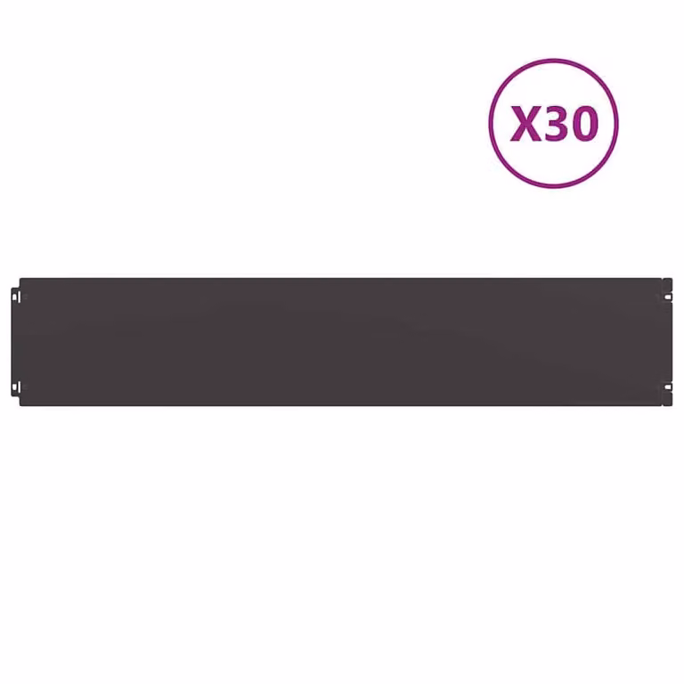 Berkfield Home Black Cold-rolled Steel Lawn Edgings, 30 Pieces, H x W: 20 x 103 cm