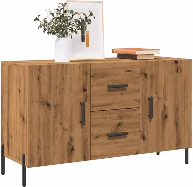 Berkfield Home Artisan Oak Sideboard in Brown, W/D/H: 100 x 36 x 60 cm – 1