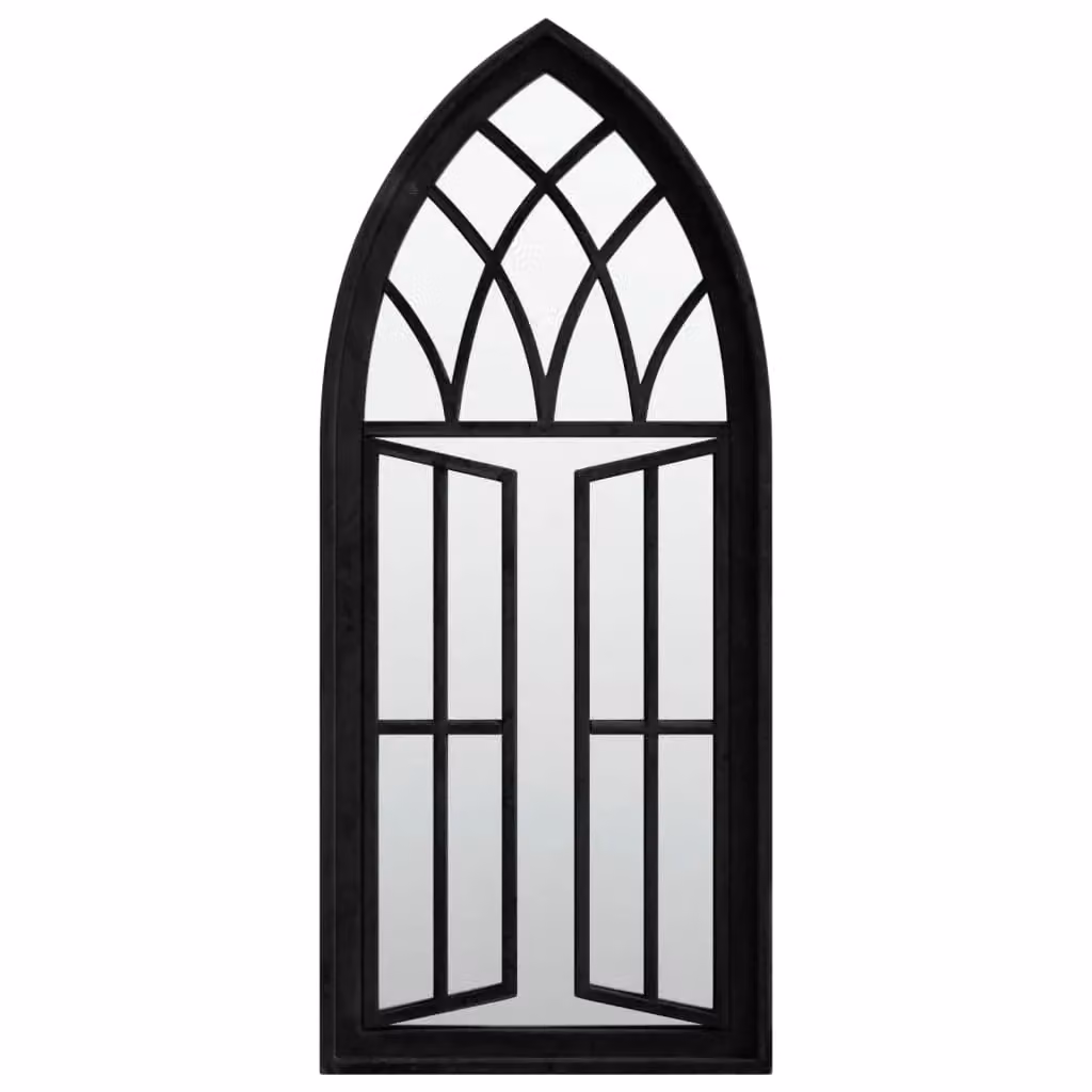 Berkfield Antique Black Metal Garden Wall Mirror, W/H: 70 x 30 cm – 2