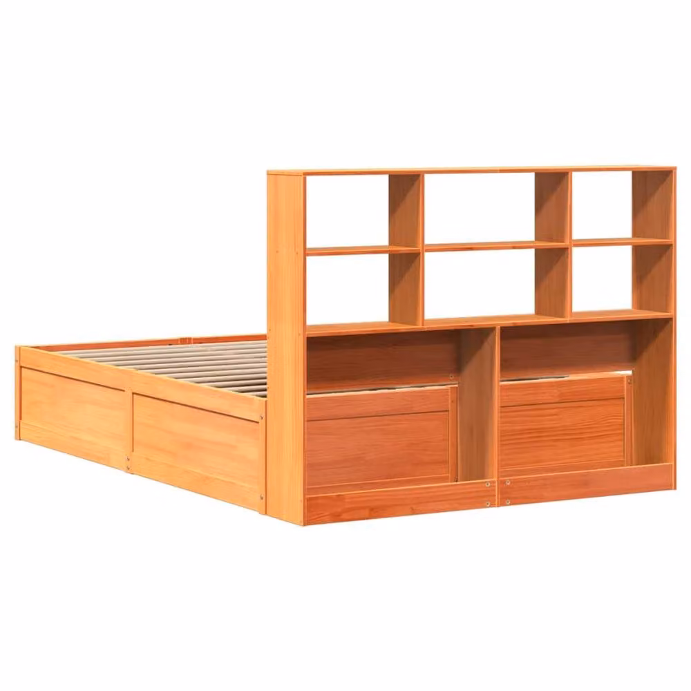 Berkfield Home Beautiful King Size Solid Wood Bed Frame in Wax Brown, W/D/H: 150 x 200 x 110 cm – 3