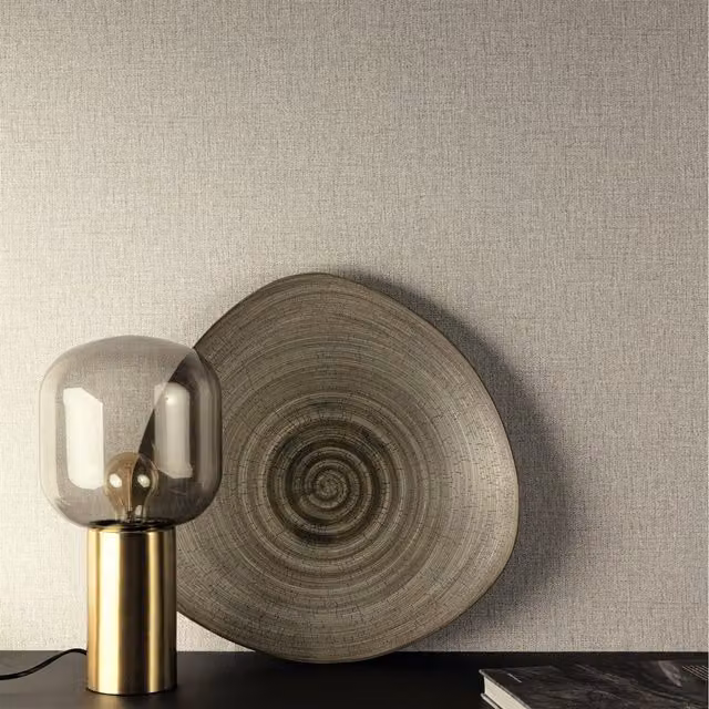 Grandeco Plain Abstract Minimalist Vinyl Wallpaper in Beige and Yellow