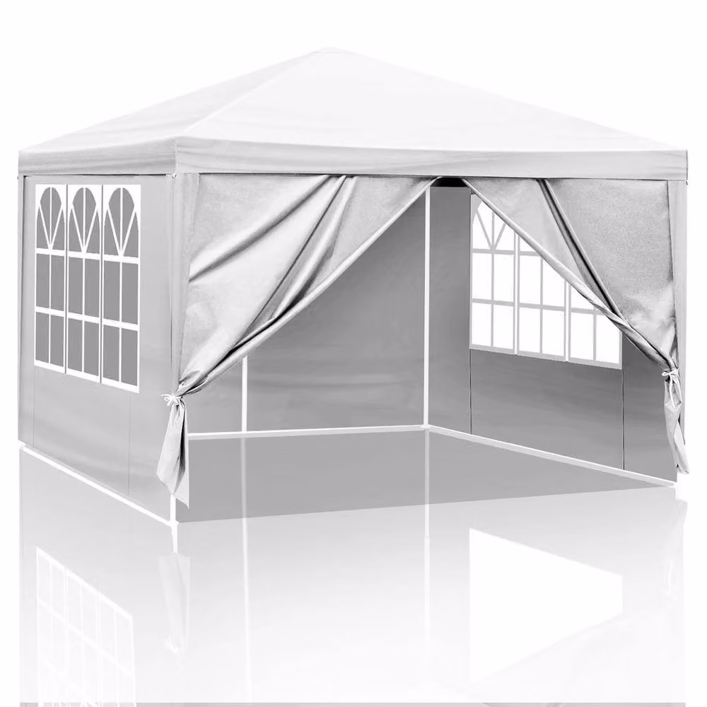Ventryn Heavy Duty Outdoor Canopy Party Tent for Weddings in Grey, W 300 cm x D 300 cm x H 260 cm – 4