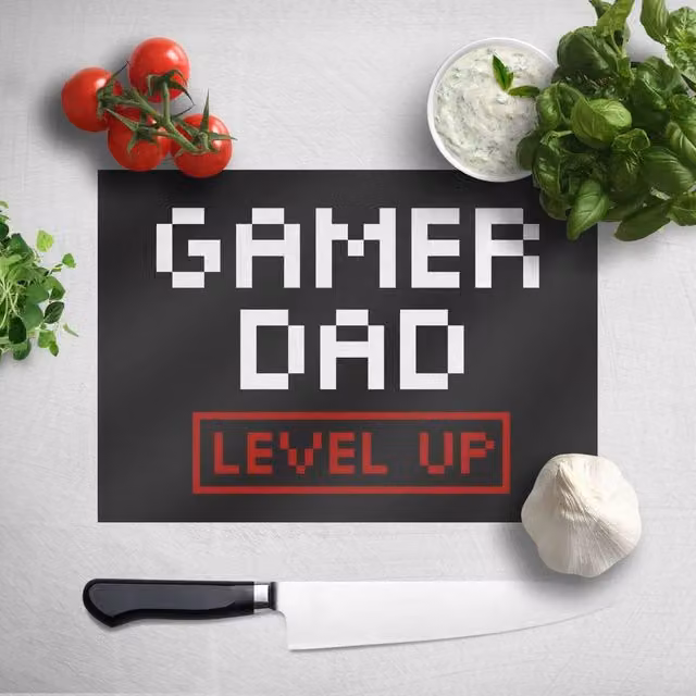 Zavvi Gamer Dad Multicolour and Black Rectangular Chopping Board