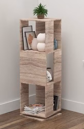 VCM Stifta XL Rotatable Rondell Wood Bookcase and Office Shelf in Sonoma Oak – 2