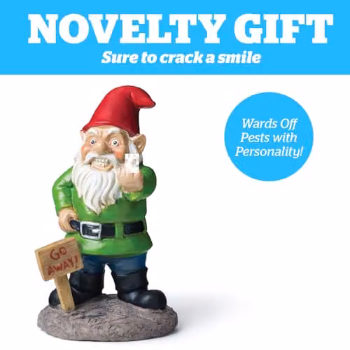 Menkind BigMouth Go Away Cheeky Garden Gnome in Multicolour Poly Resin – 4