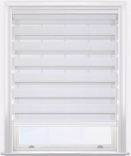 New Edge Blinds Soft White Dimout Day & Night Roller Blind, W: 50 cm, H: 240 cm
