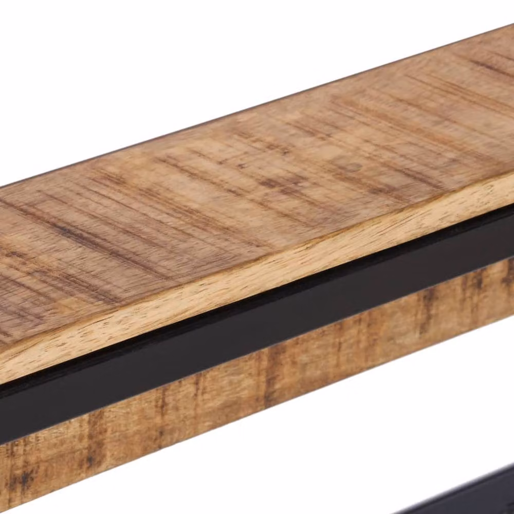 Berkfield Home Mango Wood Coat Rack in Brown, W/D/H: 87 x 10 x 27 cm – 3