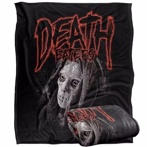 LOGOVISION Harry Potter Death Eaters Mono Face Super Soft Fleece Throw Blanket, Multicolour, W: 152 cm, D: 127 cm