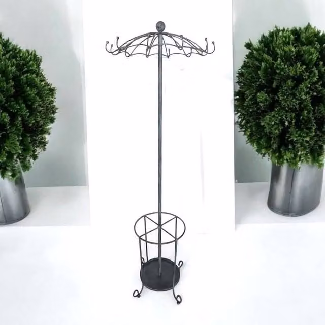 Minster Metal Coat and Umbrella Stand in Grey, W56 x D56 x H172 cm – 1