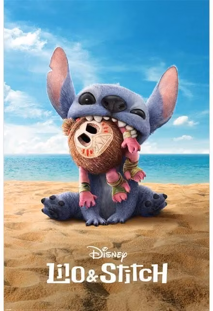 Disney Maxi Stitch and Moana Multicolour Paper Poster