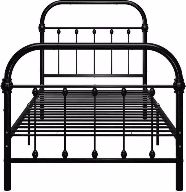 Berkfield Home Elegant Metal Bed Frame in Black, W/D/H: 90 x 200 cm