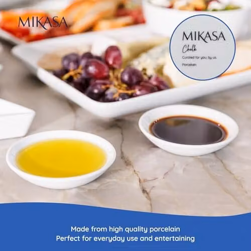 Mikasa White Porcelain Dip Bowls, Set of 4, Diameter: 9 cm – 4