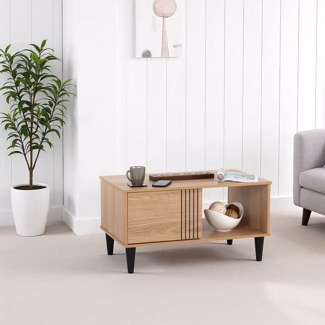 Seconique Tessa Rectangular Coffee Table in Natural Wood Finish