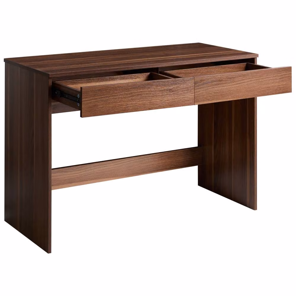 Wyld Haus Modern Writing Desk in Brown with Two Drawers – 4