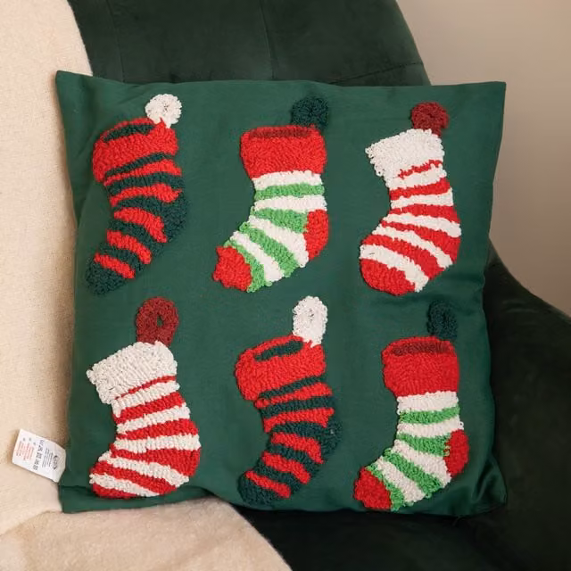 Samuel Alexander Dark Green Soft Decorative Christmas Stocking Cushion, 45 cm – 1