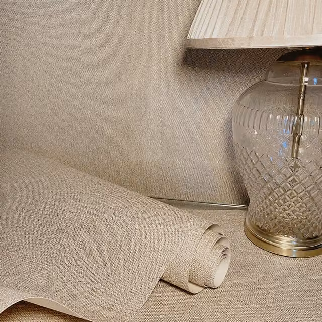 Belgravia Decor Ciara Plain Texture Wallpaper in Beige