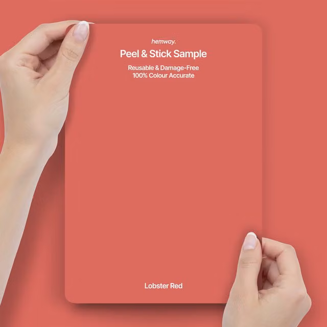 Hemway Interior Paint Sample Peel and Stick Swatch in Lobster Red