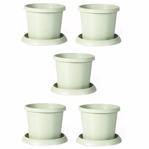 Garden Gear Green Plastic Planter with Saucer, Diameter: 42 cm