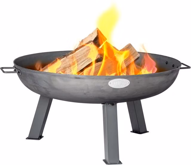 Harbour Housewares Cast Iron Fire Bowl in Black, Diameter: 75 cm