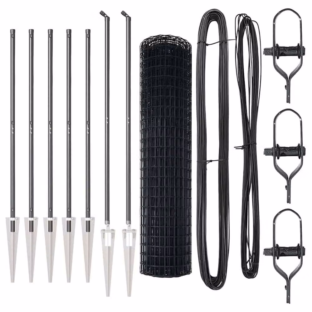 Berkfield Home Euro Fence in Grey Galvanised Steel with 7 Spike Posts, W: 10 m, H: 1.2 m – 3
