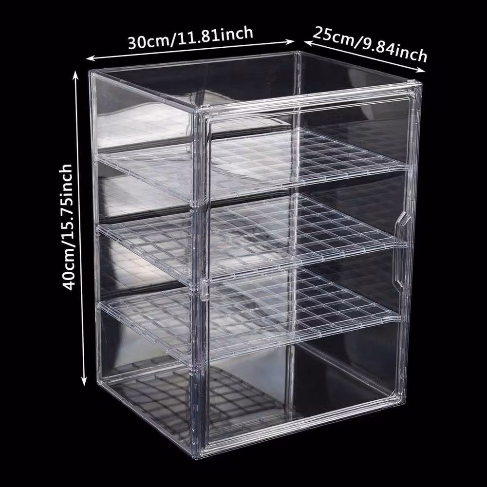 KORVIXA 4-Tier Transparent Plastic Figure Model Display Case and Storage Rack, Height: 90 cm – 2